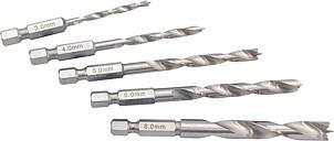 Vrtáky do dreva QuickBIT, 5ks 3–8 mm-cz